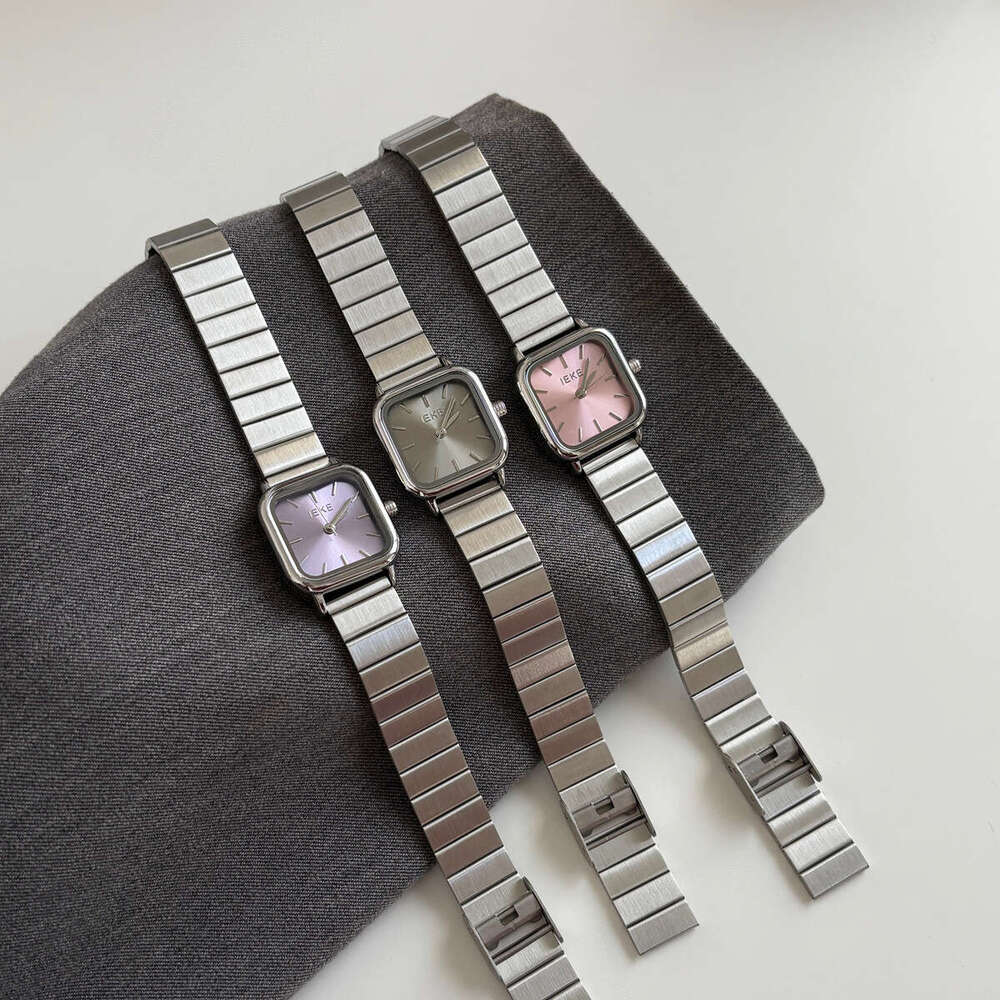 Designer Korean Style Niche Square Design Striped Light Luxury Watch Classic Minimalist Women's Wristwatch