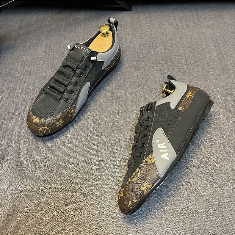 Designer shoes free shipping Trendy new low cut printed casual shoes for men versatile vintage board shoes