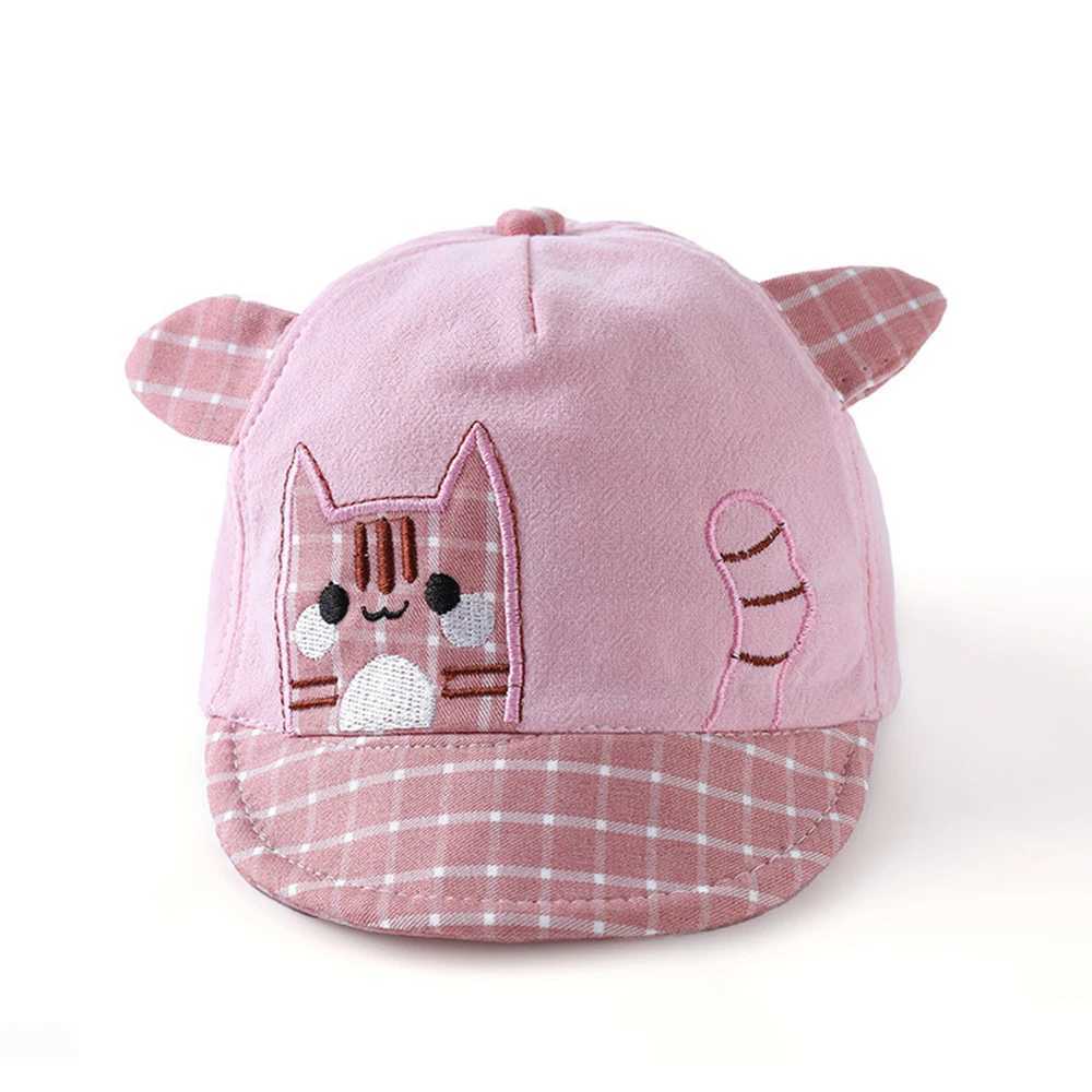 Baby Caps Children Cartoon Cat Pattern Soft Cotton Baseball Cap Cute Boys Grils Hats For Kids 636 Month Z251029