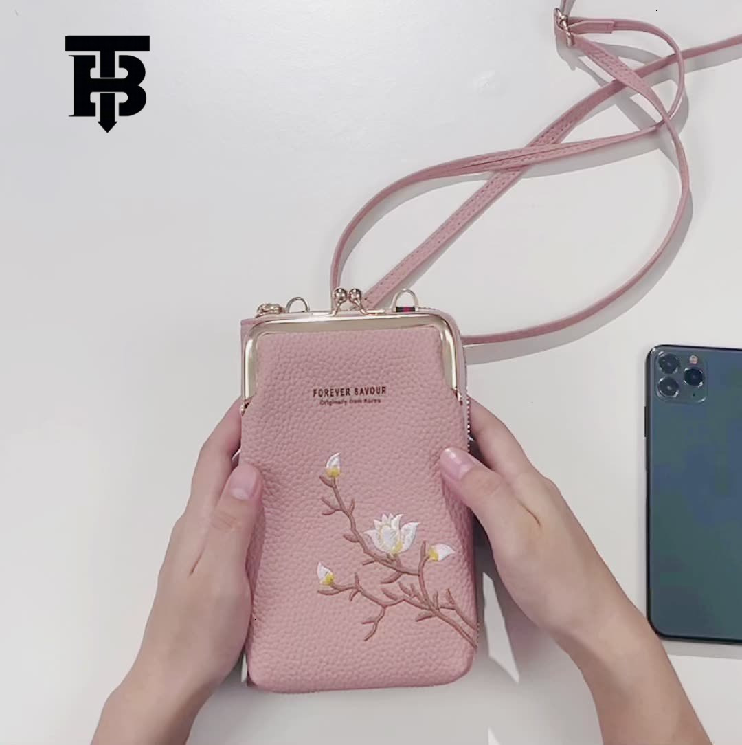 TB BHULAMTE Free Shipping New Designer Bag 2025 High-quality Clip On Upright Mini Phone Bag, Single Shoulder Long Fashion PU Women's Wallet