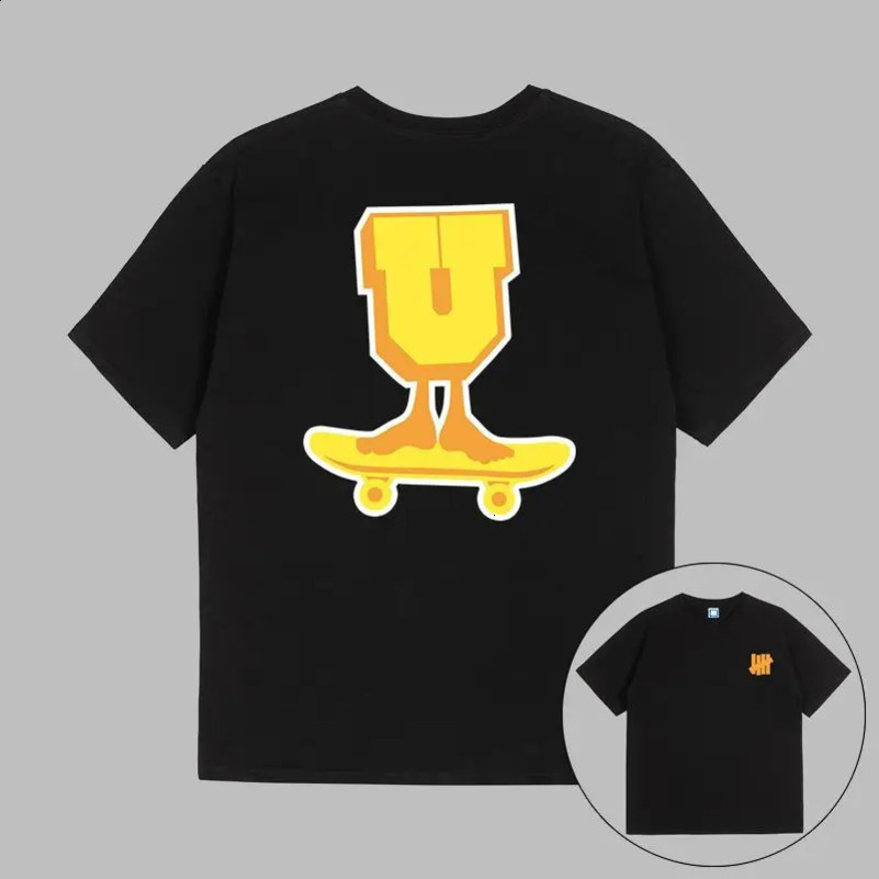 2 UNDEFEATED Pure Cotton Short-sleeved Mens Womens Undefeated Five-bar Graffiti Basic Printing Couple Trend T-shirt 250417