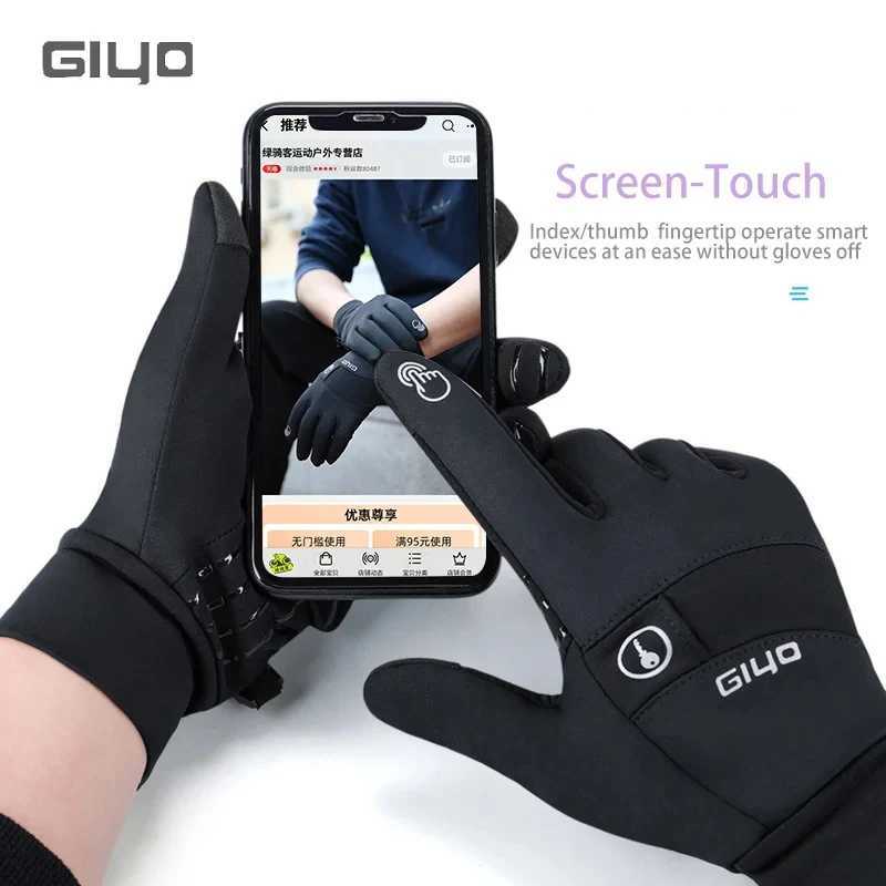 GIYO Winter Cycling Gloves Men Women Touch Screen Antislip Windproof Thermal Gloves Bicycle Outdoor Sports Full Finger Mittens J250922