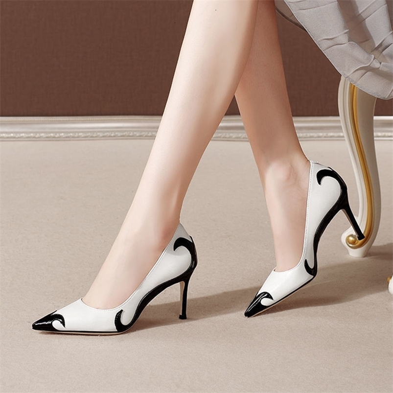 Dress Shoes Rimocy Women's Pumps Spring Autumn Fashion Mix Color High Heels Pumps Women Sexy Pointed Toe Stiletto Heeled Party Shoes 230418