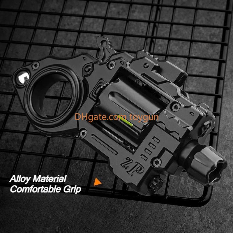 One Hand Spin Shoot Alloy Revolver EDC Metal Fidget Toy with 20 Plastic Bullets Stress Relief Mini Gun Gift for Adults Teens