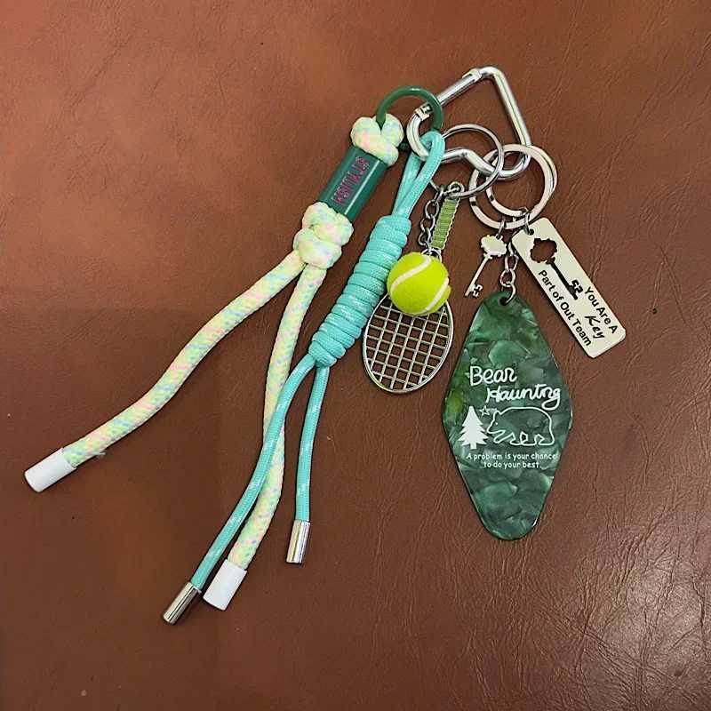 Fashionable Y2k Tennis Pendant Of Bag Charms Keychains Contrast Color Rope Lovers fashion Accessories Birthday Gift Wholesale D250923