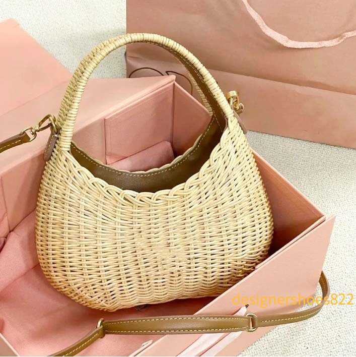 Raffias Straw Bags Designer Beach handbag Women plaited Shoulders bag Lady Underarm bag High quality Crossbody woven tote bag Fashion Clutch purse Vegetable basket
