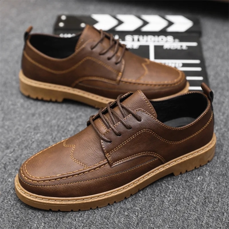 Mens Casual Shoes Classic Business Leather Shoes for Men Fashion Handcrafted Mens Dress Shoes Comfortable Flats Loafers 240909