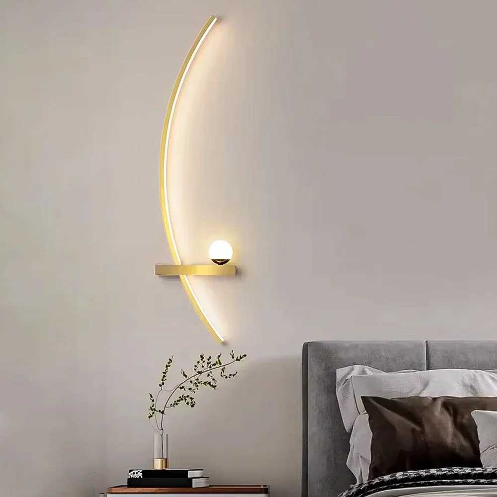 Modern LED Wall Lamps Minimalist Stripes Wall Sconce Decorative for Bedroom Bedside Home Living Room Background Lighting Luster C251124
