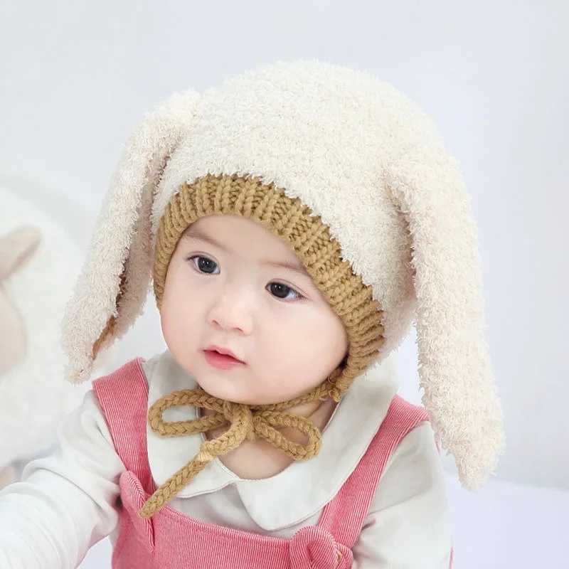 03Years Baby Hat Autumn Winter Ear Rabbit Knitted Kids Hat Cute Wool Hat Baby Accessories Newborn Girl Boy Beanie Cap Z251029