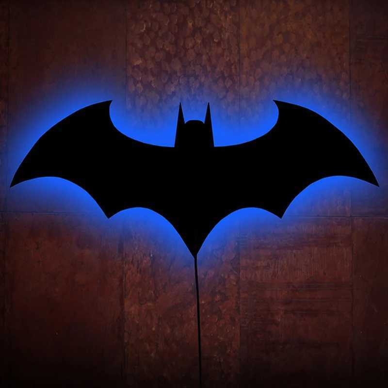 Creative Wooden Bat Wall Lamp LED Bedside Bar Decorative Light Remote Control Bedroom Living Room Porch Night Light C250923