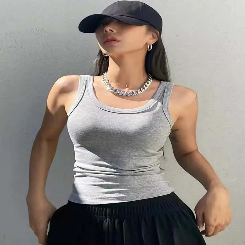 Tank Soft Top For Women Summer Outfits Tight And Sexy Tank Top Knitted Bottom Shirt And Sleeveless Top For Outerwear 250417