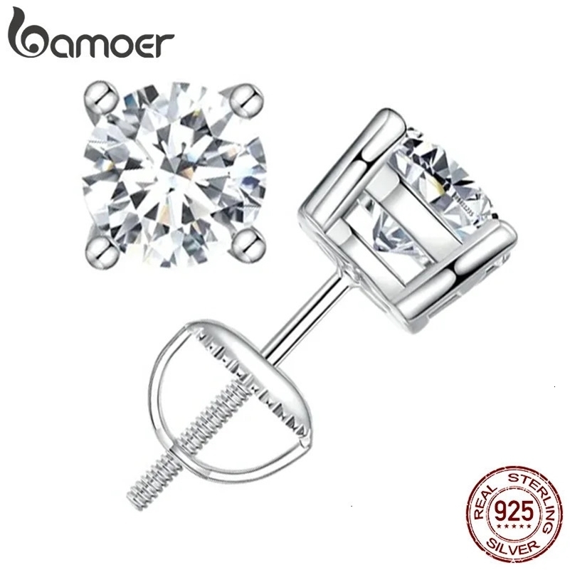 0.5-1ct Screw Back Earrings for Women D Color VVS1 Clarity Lab Created Diamond Earring White Gold Earrings 240530