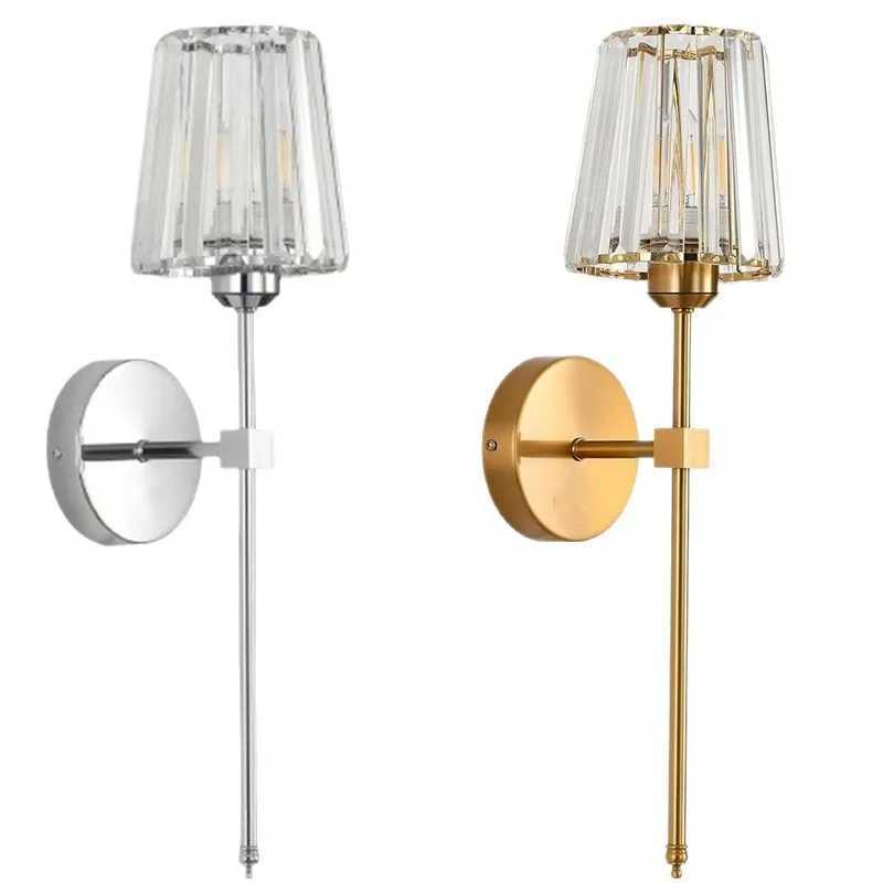 Crystal Glass Wall Lamp TriColor Rechargeable Luxury Sconce for Bedroom Hallway Ambiance Decor2 pack C251124