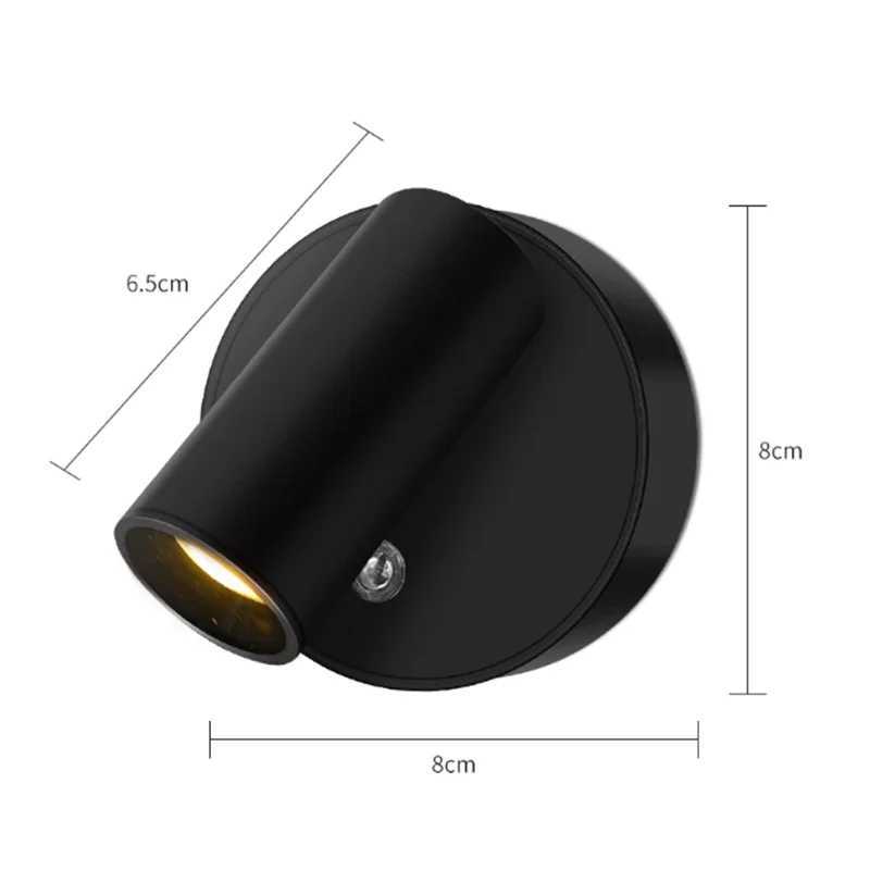 Magnetic Wall Sconce LED Desk Lamp Remote Control 3Color Dimmable 360 Rotatable USB Rechargeable Bedroom Bedside Night Light C251124