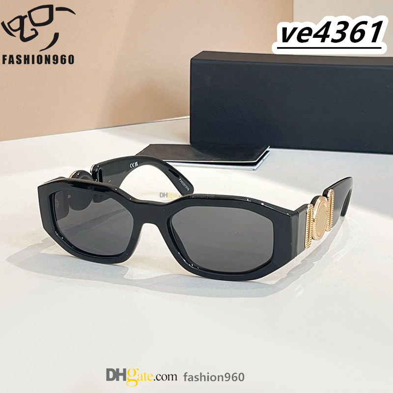 designer sunglasses for women men famous vintage acetate bold frame classic Ornamental multicolors anti UV400 protection des lunettes de soleil old men VE4361