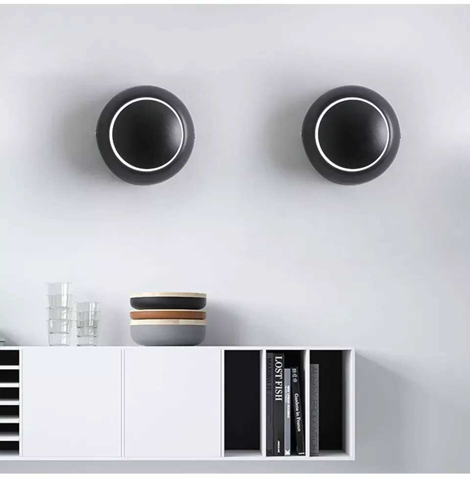 Led Wall Lamp 360 Degree Rotatable Bedroom Bedside Lights Dining Living Room Round Lamp Loft Staircase Aisle Decorative Fixture C251124