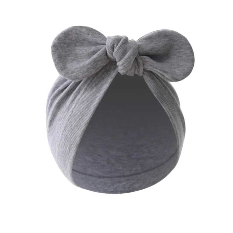 Pudcoco Baby Girls Turban Hat Soft Elastic Cute Knotted Bow Hat Nursery Beanie Cap for Infant Z251029
