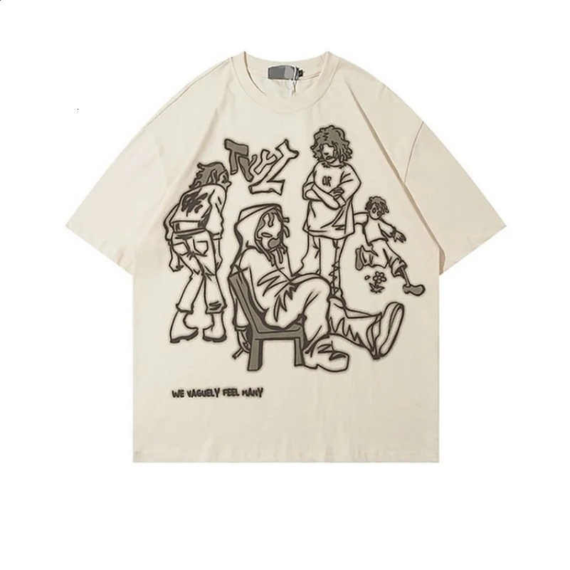 Aelfric Eden Hip Hop Cartoon Graffiti Print Graphic T-Shirt Men Y2K Summer Short Sleeves Oversize Tshirt Streetwear Women Tops 240902