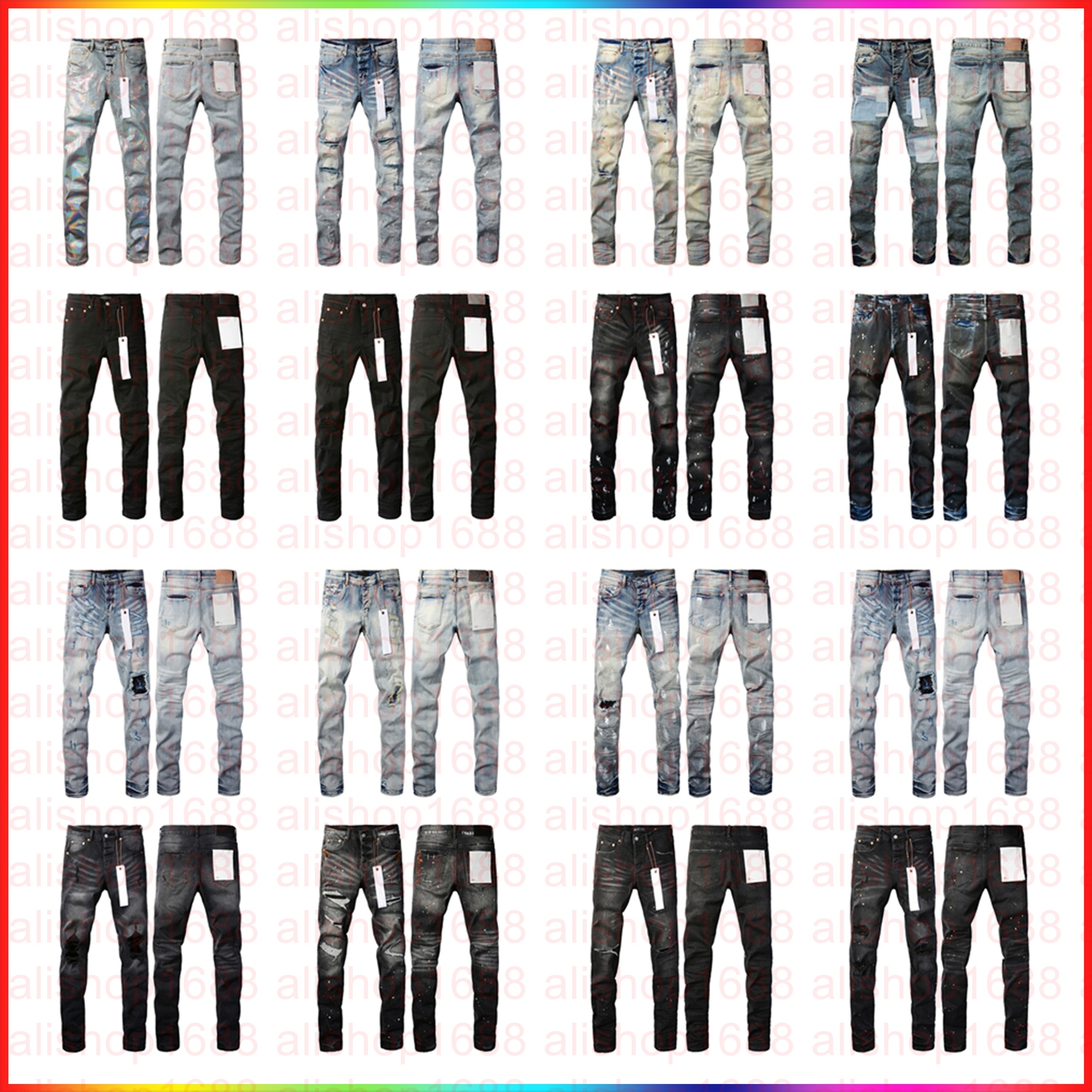 Designer purples jeans for mens high quality pants for men 2026 New Fashion Splicing Jeans Ripped Denim Pants Luxury Hip Hop Distressed Men Women Ksubi Jean Trousers