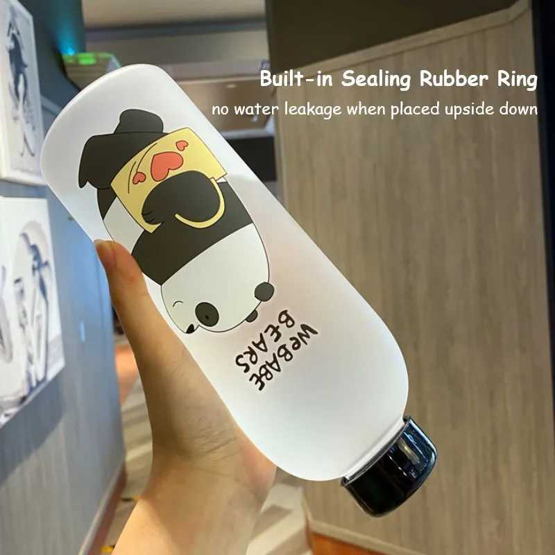 1Pcs 1000ml Plastic Transparent Water Bottle BPA Free Portable Outdoor Sports Cup Mug Student with Straw For Outdoor Sports J250923