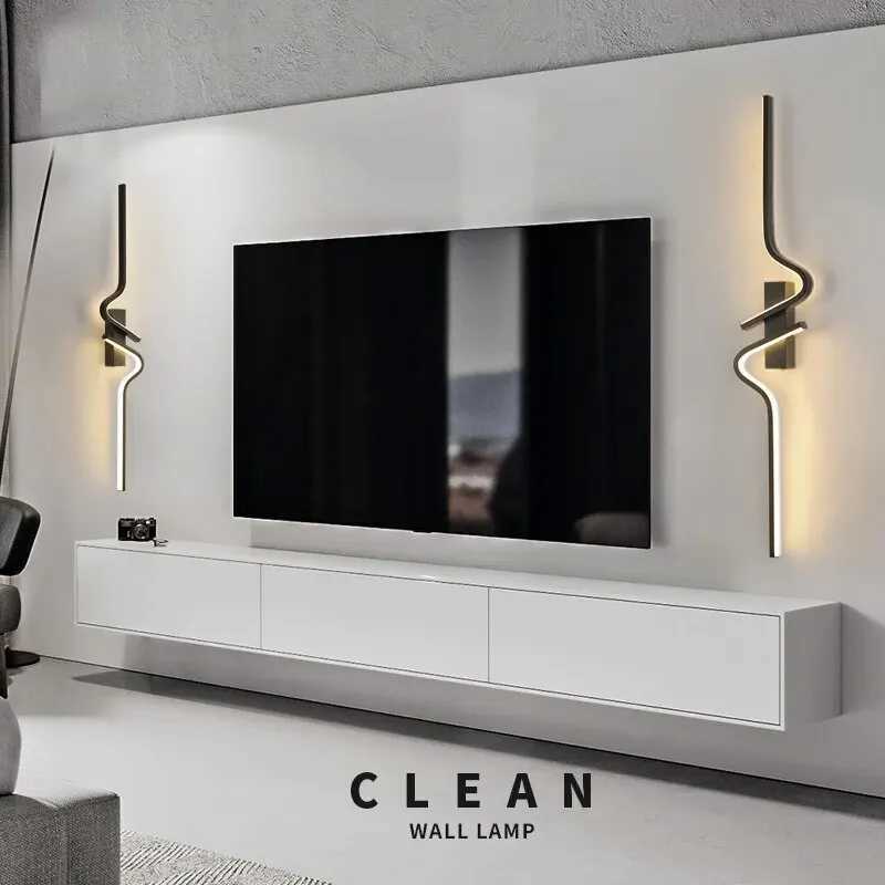Modern Minimalist Strip Led Wall Lamps Bedroom Bedside Walls Sconce Led Lights LivingRoom TV Sofa Background Wall Light C251124