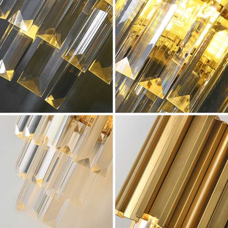 Modern Gold Luxury Crystal Wall Lamp Led Light E14 Bulbs For Bedroom Living Room Study Home Lighting Fixtures C251124