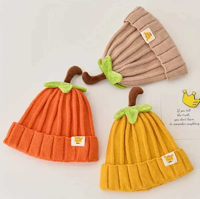 Winter Thick Knitted Beanie Hat for Infant Kids Toddler Boys Girls Soft Warm Cute Christmas Pumpkin Cap Z251029