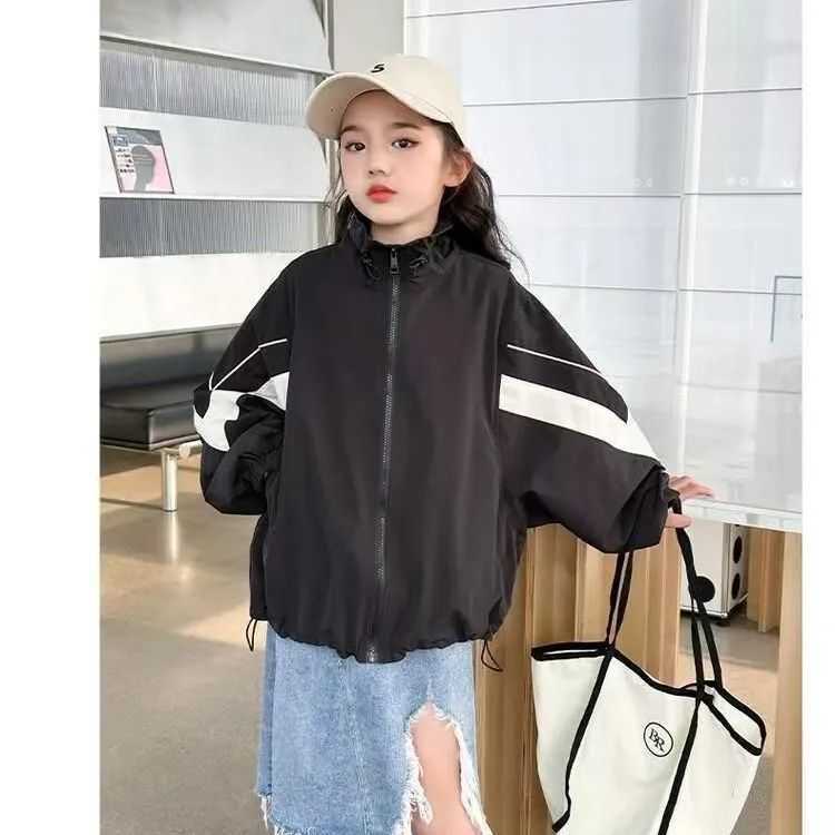 Girls Loose Coat for Spring and Autumn Korean Style 2025 New Spring and Autumn Fashion Versatile Little Fashion Medium and Large Childrens Top C250923