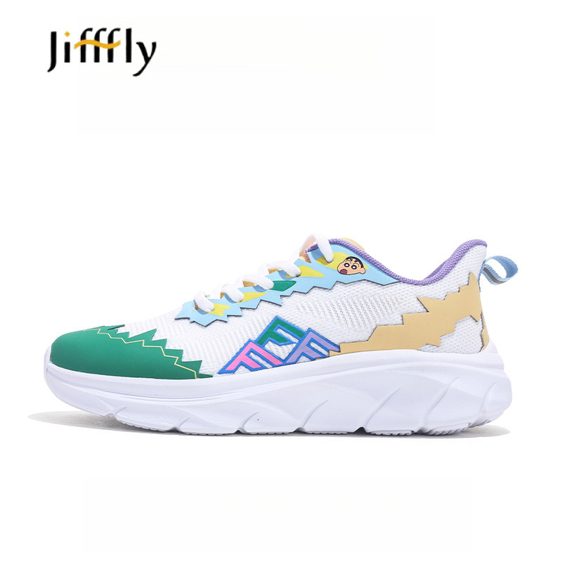 Jifffly x Crayon Shin-chan collaboration sports shoes for women new 2025 style thick soled height-increasing running shoes that versatile and trendy o