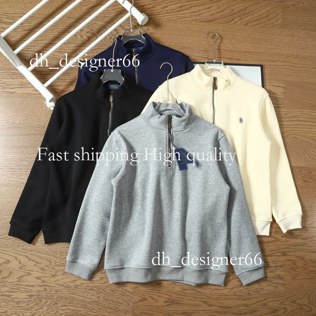 2026 luxury polo sweater men quarter zip designer knit ralphhlaurent sweaters pullover half zipper casual small horser jumper wool women hoodie chandail cardig