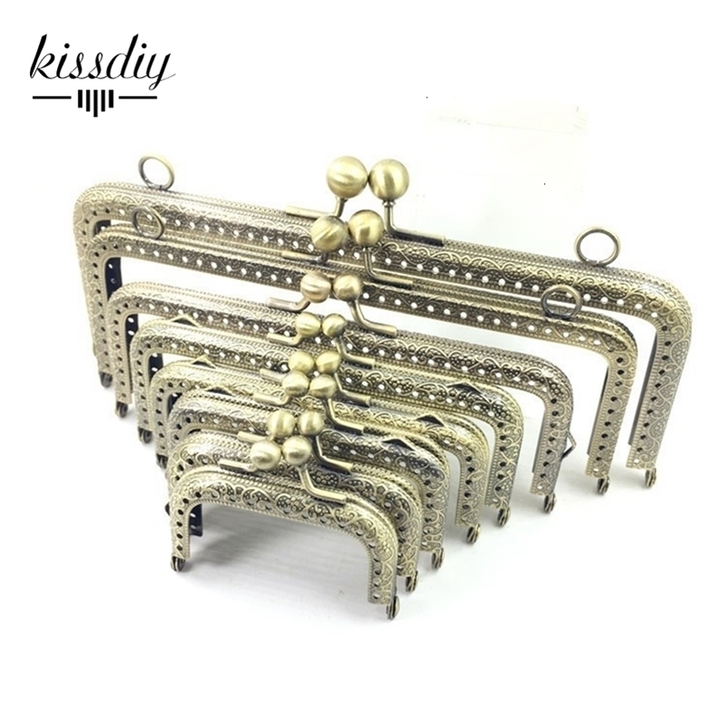 Bag Parts Accessories 10PCS 6.5 7.5 8.5 10.5 12.5 15 18 20CM Square Metal Purse Frame for Bag DIY Handmade Kiss Lock Wedding clutch frame Accessory 23