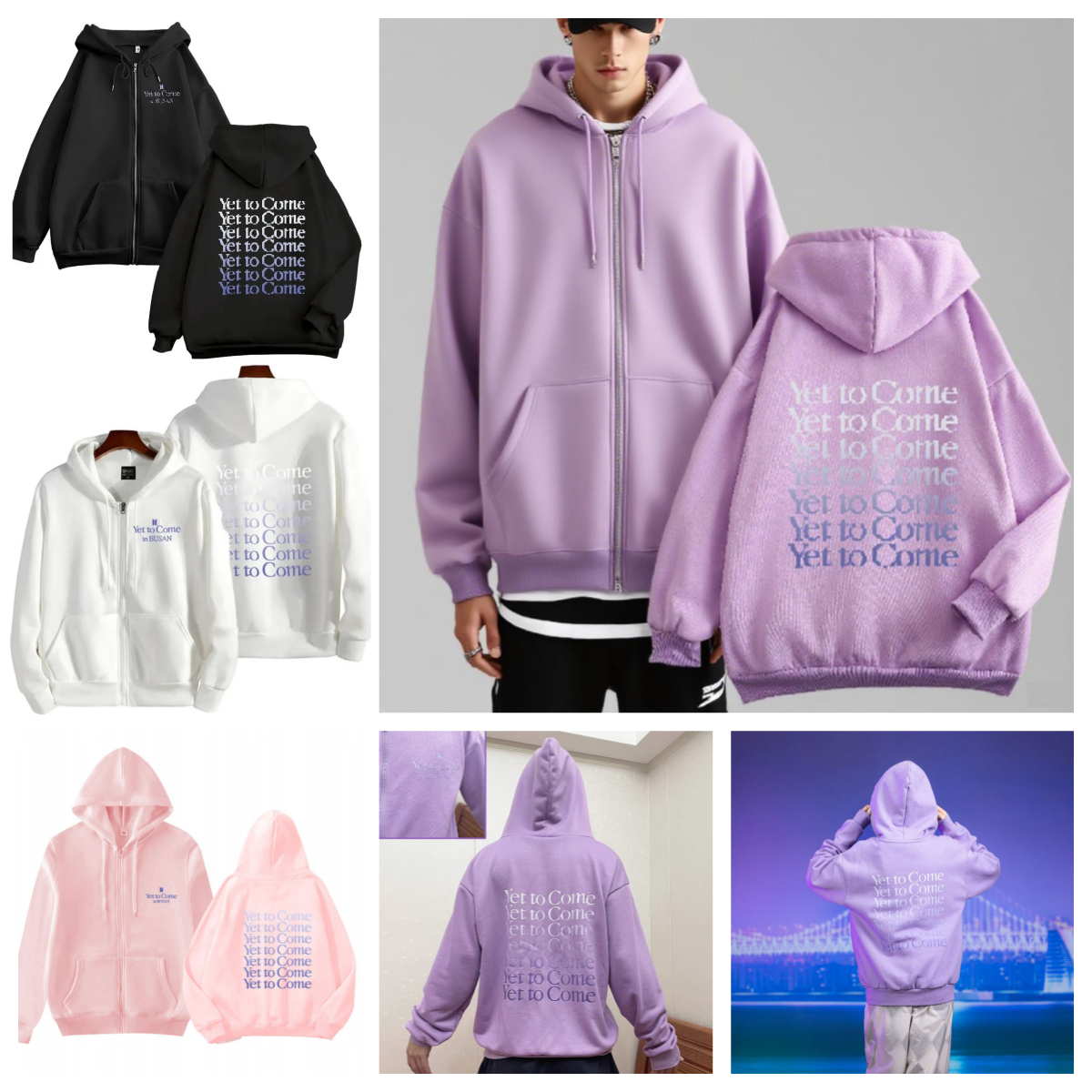 Men's Hoodies Yet to Come Letter Women/Man Zip Hooded Purple Goth Couple Hip Hop Street Casual Kpop Hoodie Oversize Graphic Sweatshirt Female