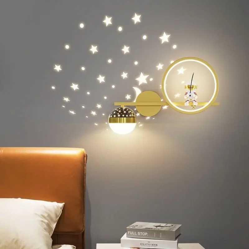 Creative astronaut wall lamp for kids room a modern decorative light for bedroom bedside and background wall C251124