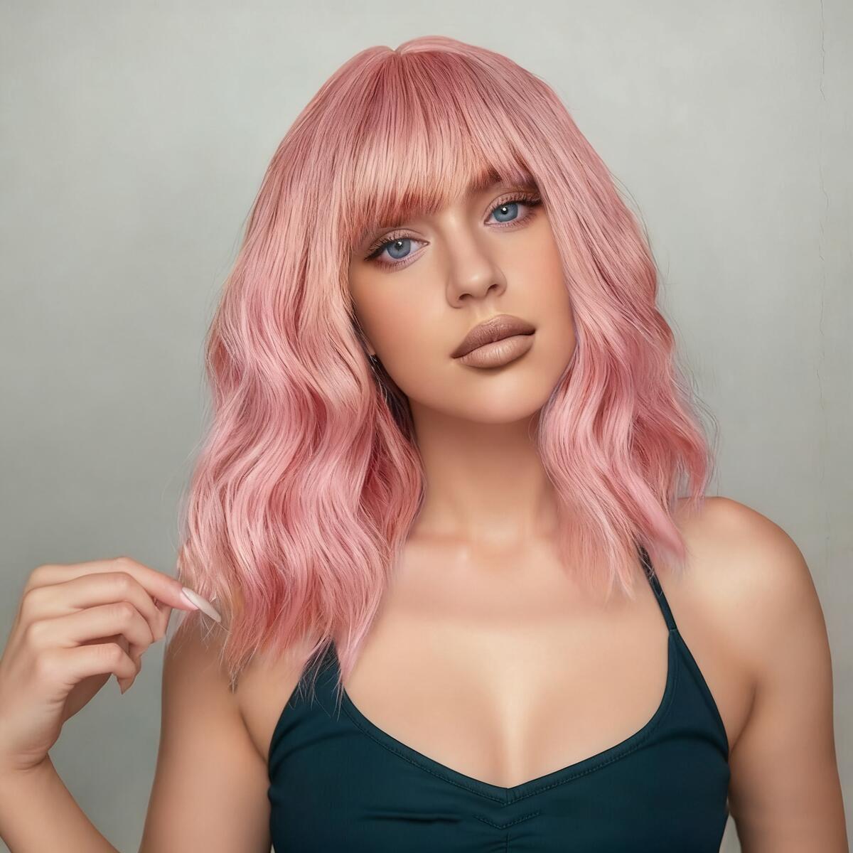 Women's Water Wave Deep Long Hair Synthetic High-Temperature Fiber Curly Wig