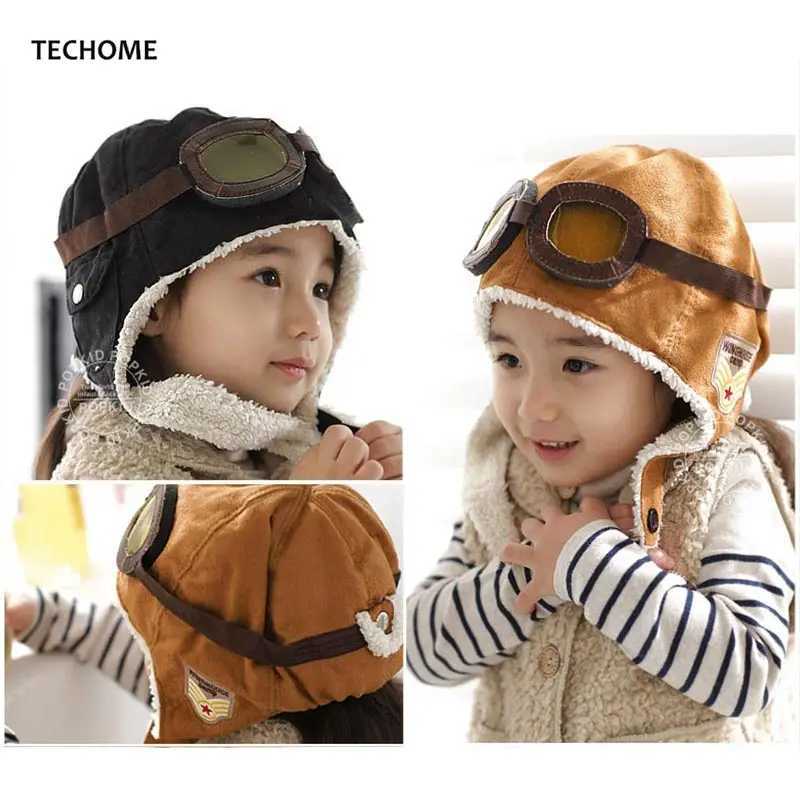 Autumn Winter Child Pilot Hat Protect Ear Cap Fashion Glasses Hats For 3 Months To 5 Years Old Baby Kids Head Accessories Z251029