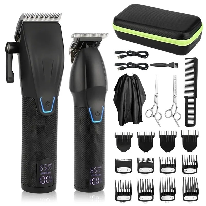 Professional Set Hair Cutting Machine Cordless Barber Clipper LED Display Beard Trimmer Men 241014i C260312