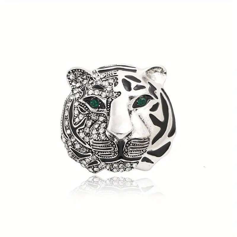 Alloy Fixed Tiger Head Men's Suit Jacket Accessory Lapel Pin Brooch High-End Men