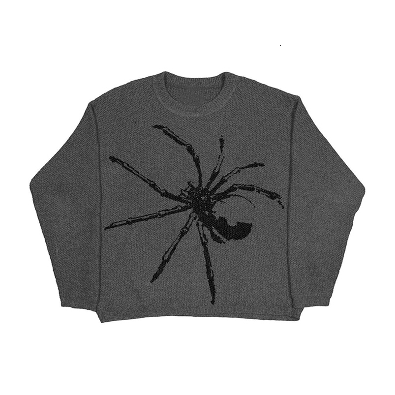 Women Oversized Sweater Hip Hop Streetwear Knitted Sweater Men Gothic Portrait Print Pullover Autumn Harajuku Cotton Sweater 240821CJ