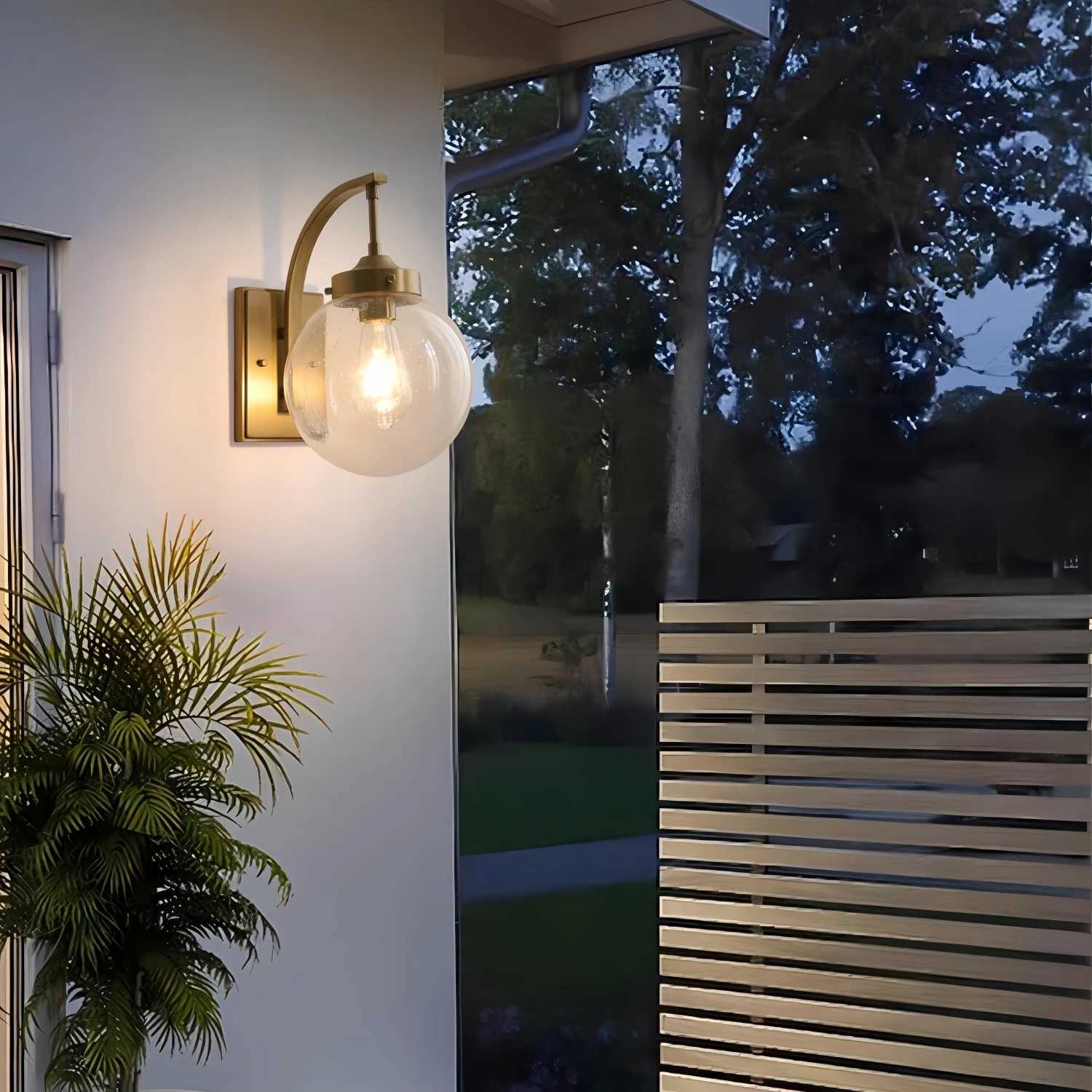 Modern Outdoor Wall Light Glass Lampshade Waterproof Wall Lamp for Villa Doorway Courtyard Balcony Porch Garden Decor LED Sconce C250923
