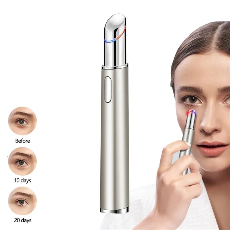 Face Care Devices Eye Massager Electric LED PonTherapy Vibration Ion Heated Anti-aging Wrinkle Removal Dark Circle Puffiness SPA Pen 231012
