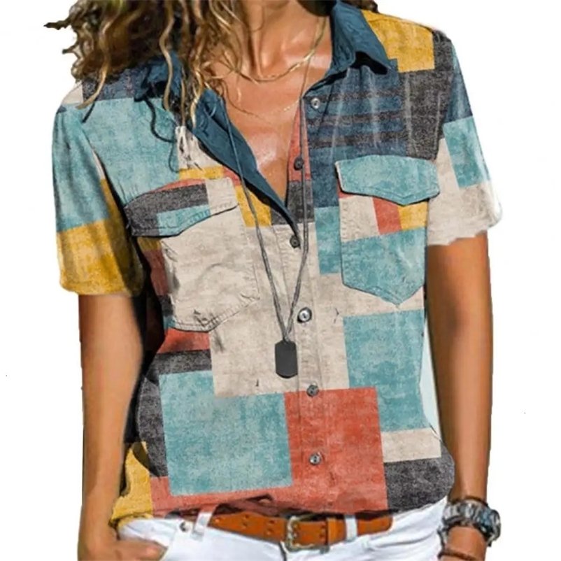 Bohemian Women Shirt Elegant Floral Print Turn-down Collar Fashion Hawaiian Shirts Casual Womens Shirt Daily Wear 240529