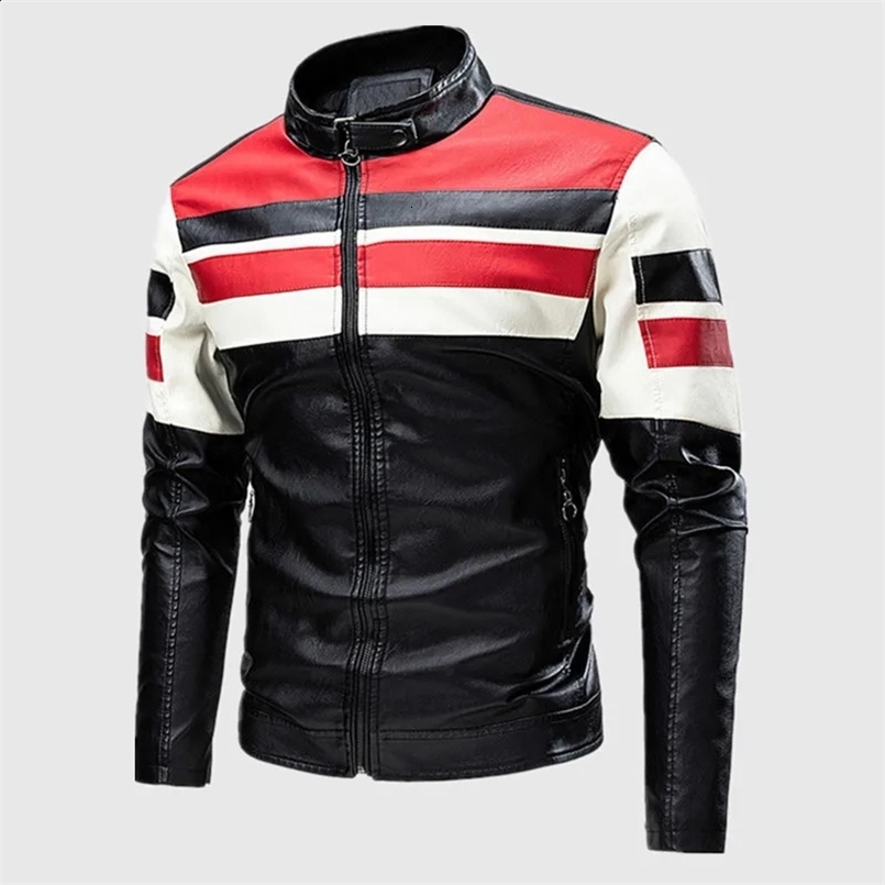 Motorcycle Leather Jacket Men Spring Casual Vintage Windproof Biker Jacket Male Fashion Bomber Overcoat 240826