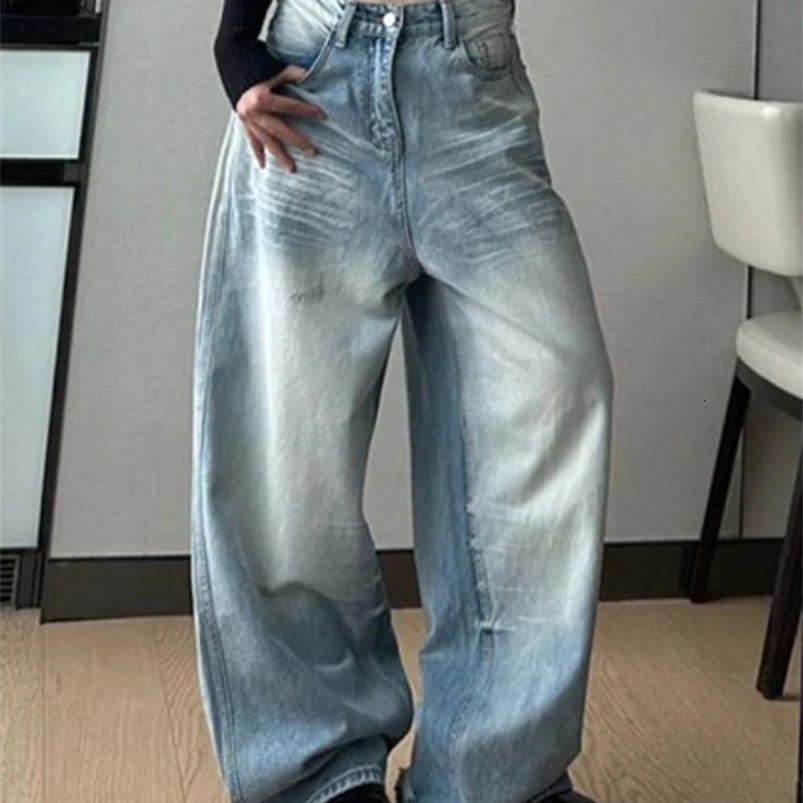 Duomofu Light Blue Classic Straight Strt Baggy Women Autumn Vintage Basic Simple Casual Slim High Waisted Jeans Z260313