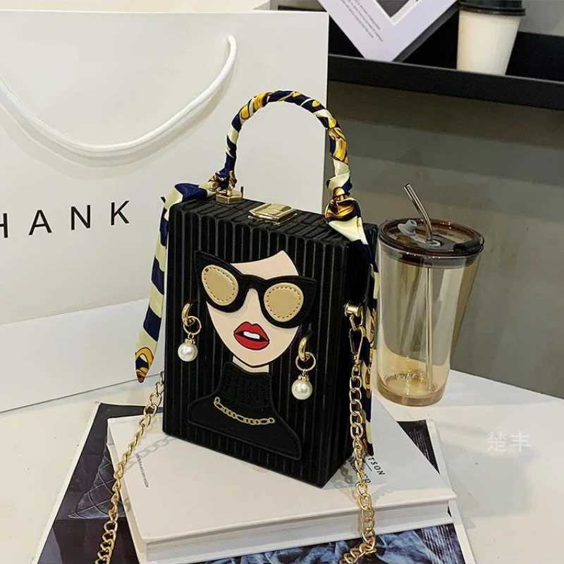 Box Purses for Women Evening Bags Ligh Luxury Designer Handbags with Scarves Female Clutch Bag Vintage Chain Cellphone BagsXJ250923