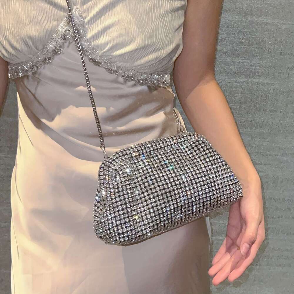 Designer Clutch Bag with Rhinestone & Acrylic - Crossbody Bag for Women, Ideal for Parties, Weddings, Formal Events