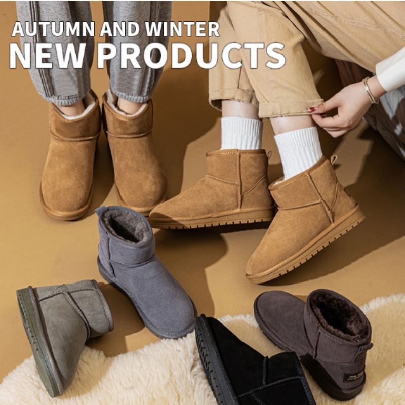 Various styles Winter Warm Fleece Lined Short Boots Cotton Shoes Unisex 2025 New Anti Slip Soft Sole Comfortable Puffy Cotton Shoes Men Women Size 35-45