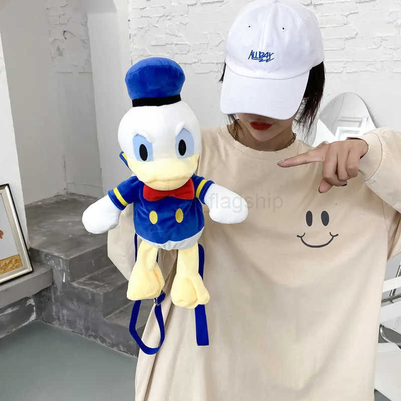 Disney 2024 New Mickey Plush Backpack for Girls Soft and Cute Doll Mickey Mouse and Donald Duck Fashion BackpackXJ250923