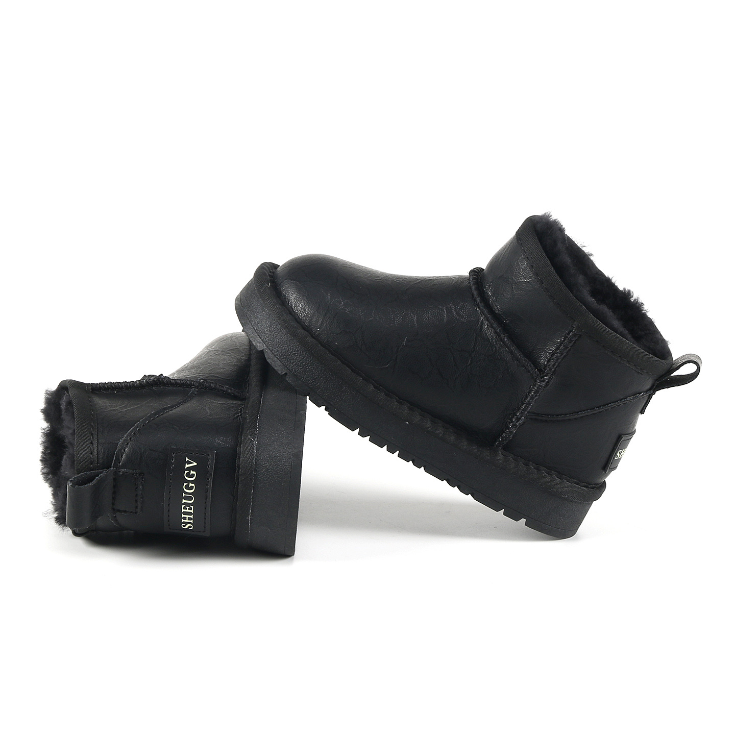 Free shipping fashion non-slip children's snow boots 2025 winter new design fleece and thickened cotton shoes warm and comfortable boys' and