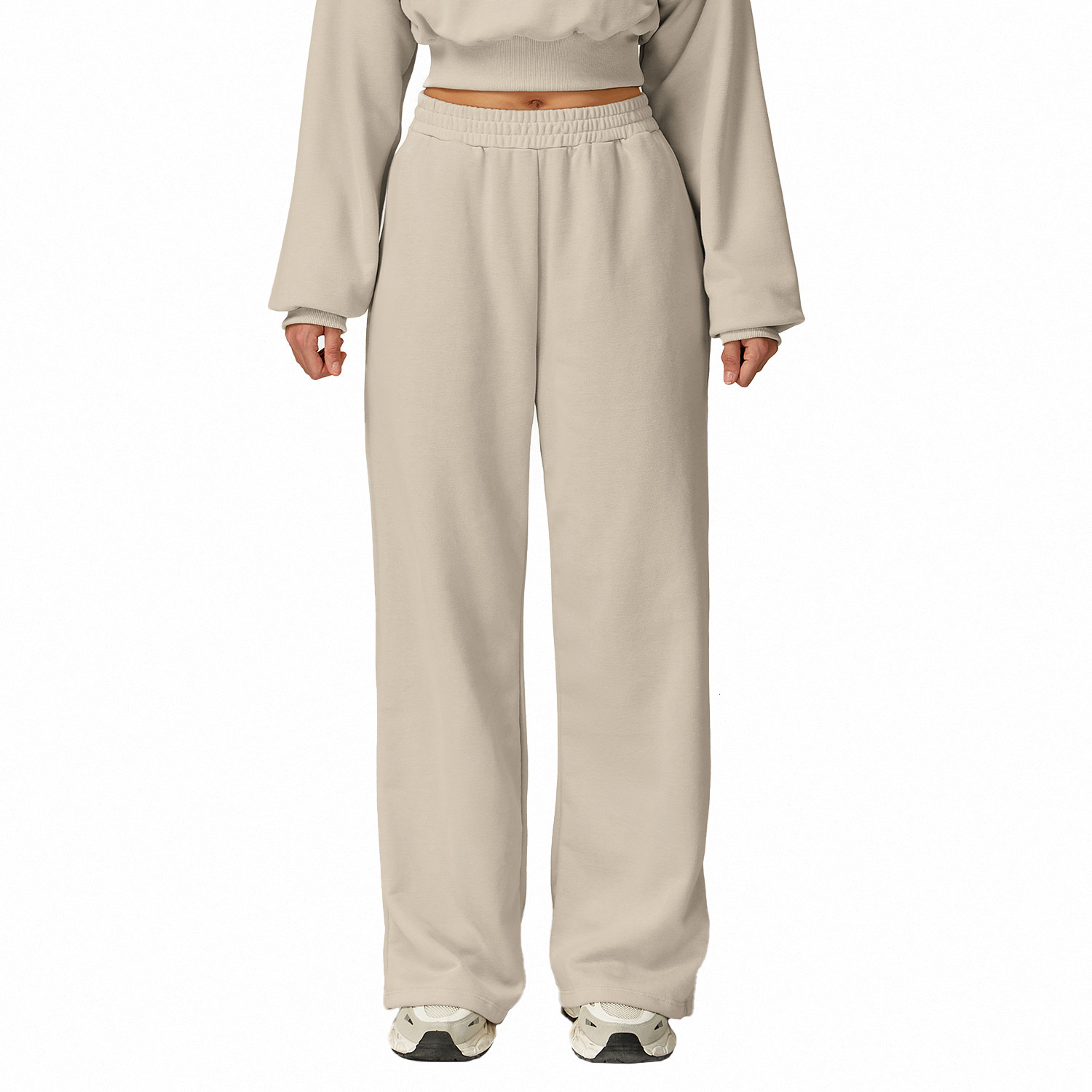 A82 Women Hight Waist Outdoor Yoga Pant Casual Loose Sweatpants Straight Wide Leg Pants Feeling Slimming Legs Soft Fabric Straight Jogger workout Tight Trousers