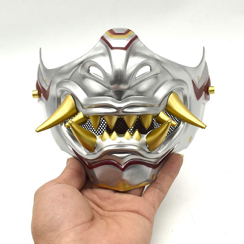 Red Banano Wolf Tooth Demon Black Knight Mask, Clothing and Accessories Masks